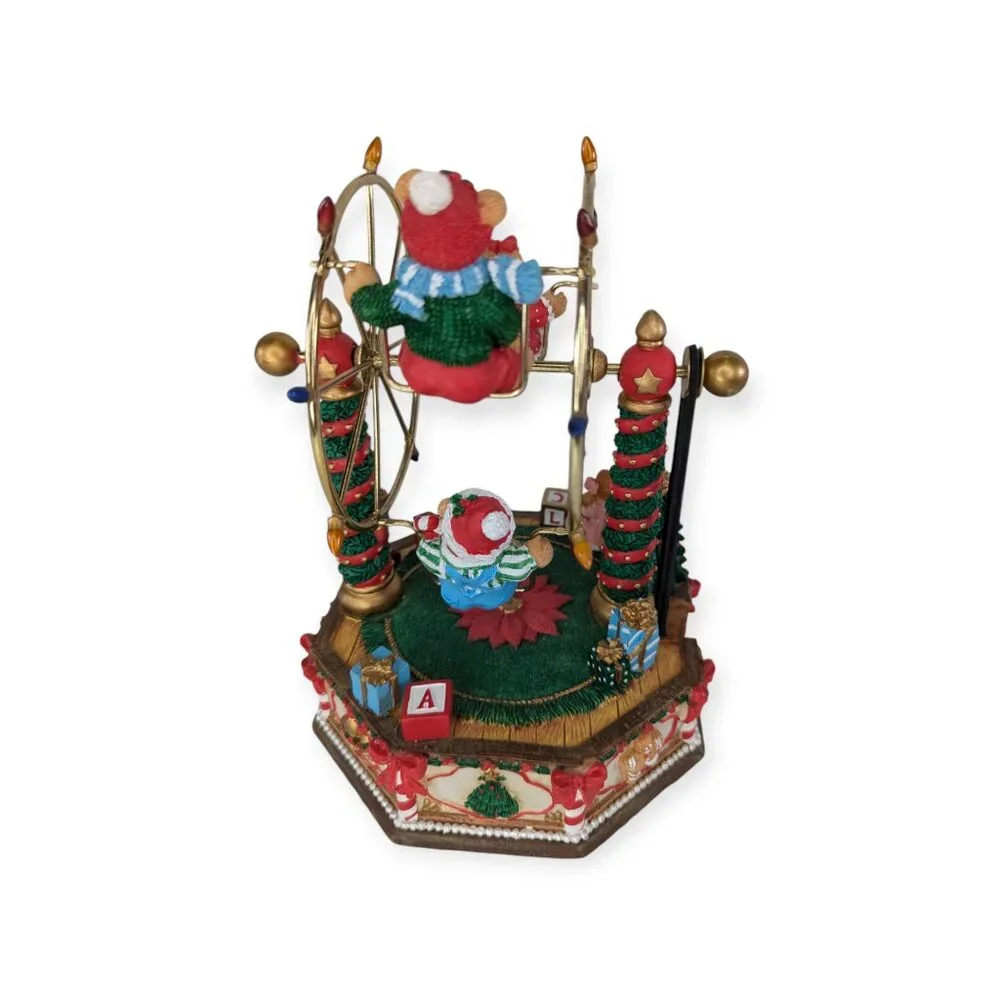 San Francisco Music Box Co Bear Musical Ferris Wheel- Plays Jingle Bells